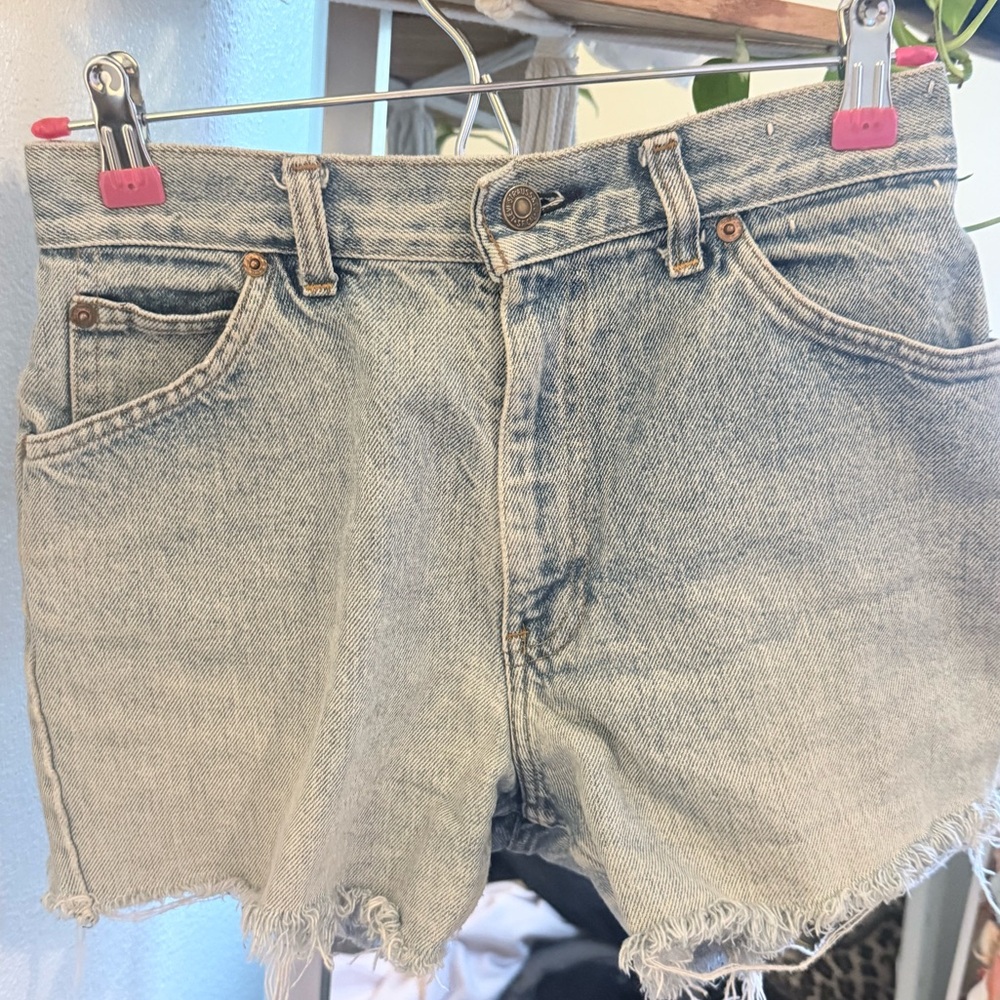 Levi's Light Blue High-Rise Cutoff Denim Shorts